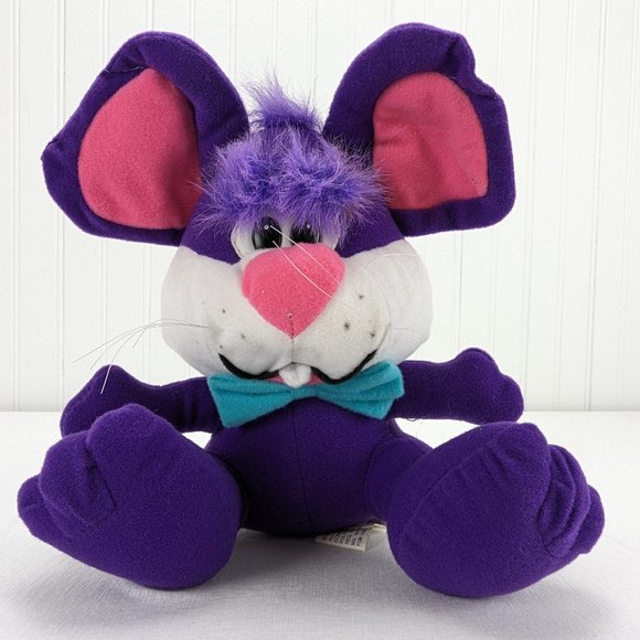 Great American Toy Co Purple Mouse Plush Stuffed Animal 8" Pink Tail Ears - Picture 1 of 7